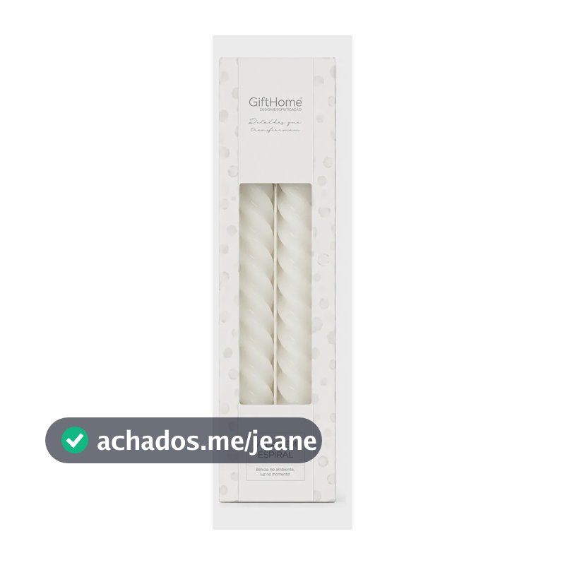 Kit 2 Velas Banquete Em Espiral P/ Castiçal 25cm Aproveite! Branco Torcida