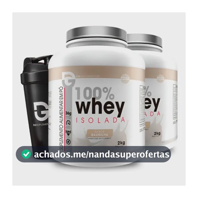 Kit 2x 100% Whey Isolada 2kg + Coqueteleira- Dg Labs