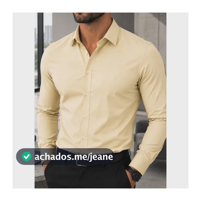 Camisa Social Slim Masculina Manga Longa