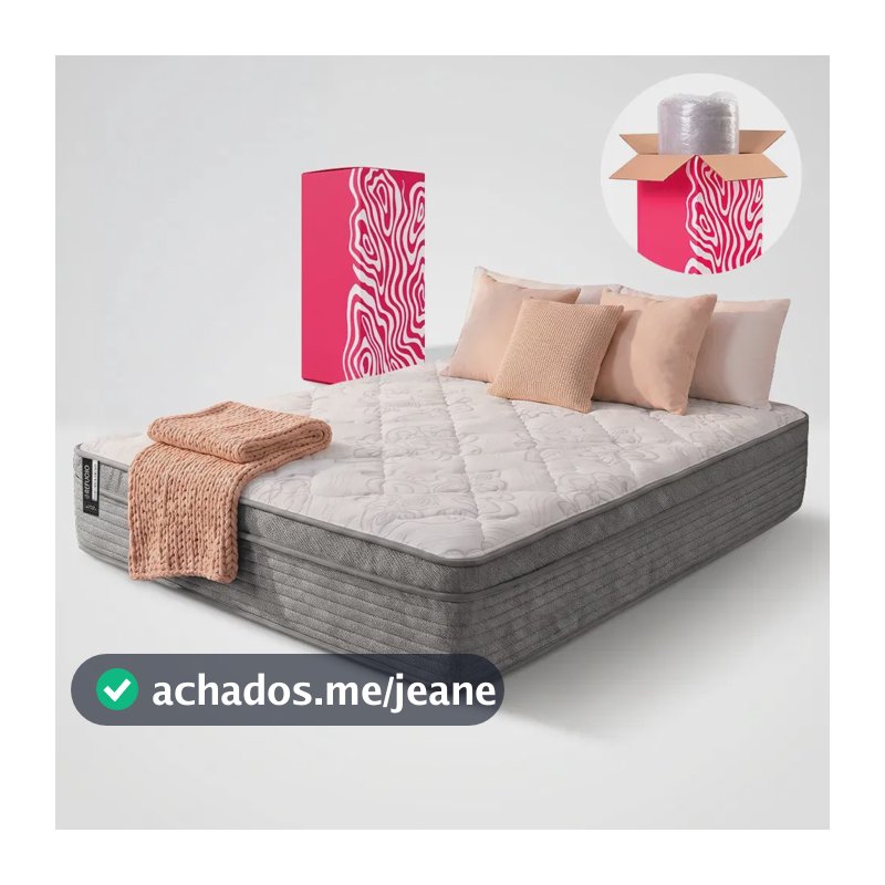 Colchão Queen Molas Ensacadas a Vácuo 158x198cm Refúgio Cama inBox