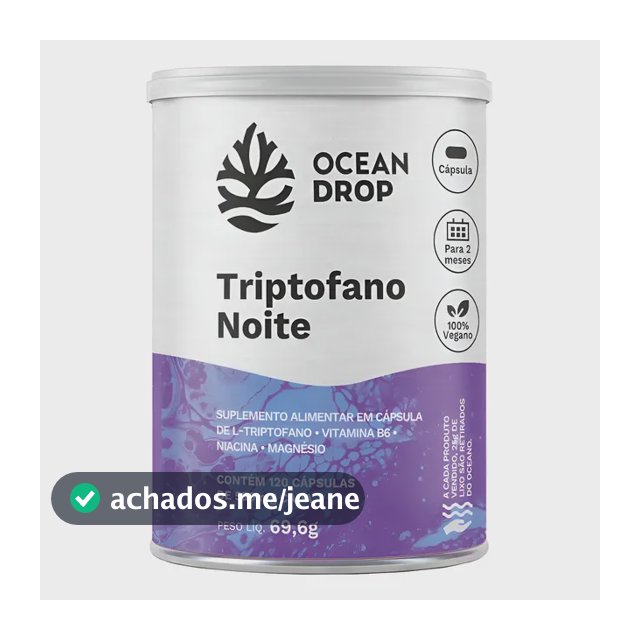Triptofano Noite Ocean Drop Magnésio Bisglicinato Niacina B6 Triptofano 120 Capsulas