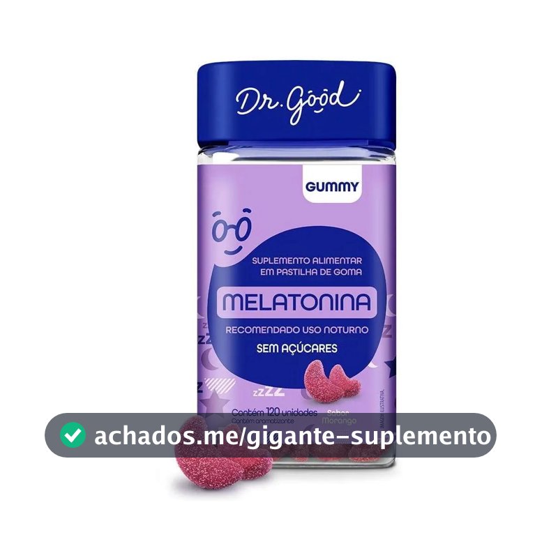 Suplemento de Melatonina Dr Good Fini Morango C/120 Gomas