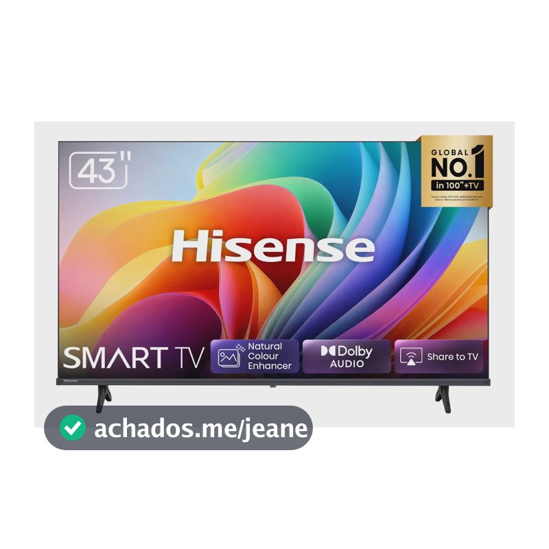 Smart TV Hisense FHD 43" Polegadas 43A4NV com HDR10, DTS Virtual X, Compatibilidade Alexa