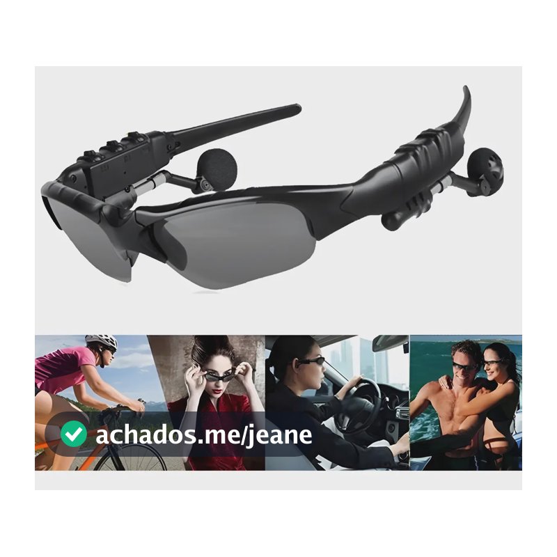 Óculos De Sol Com Fone De Ouvido Bluetooth Para Ciclistas Preto&estojo Para Óculos