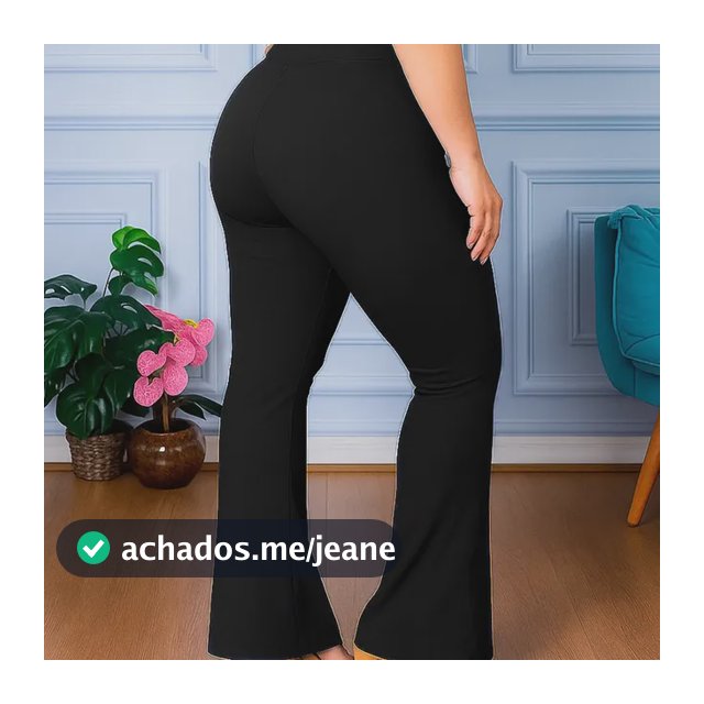 Calça Legging Leg Flare Bailarina Boca De Sino Plus Size
