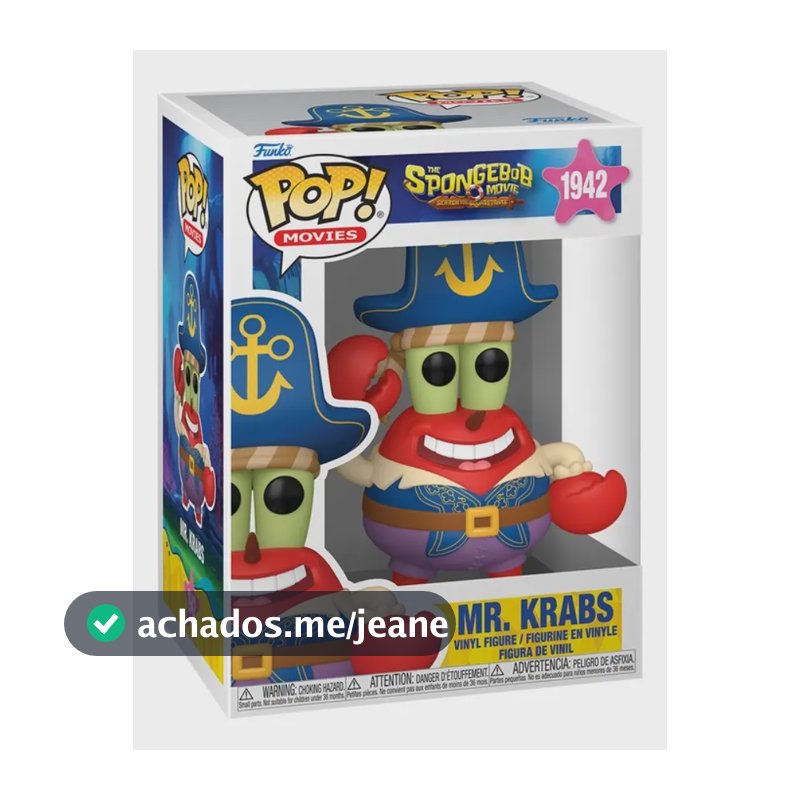 Boneco Funko Pop! Bob Esponja O Filme - Pirata Siriguejo