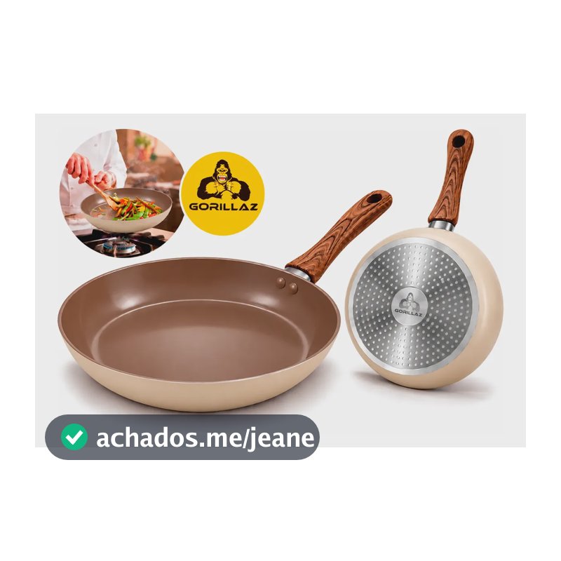 Frigideira Antiaderente Aluminio Ceramica 24cm 1600ml Marrom