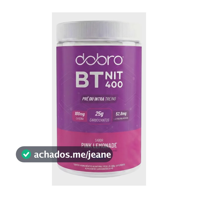 Suplemento em pó Dobro BT Nitrato Carboidratos sabor Limonada rosa x 450g