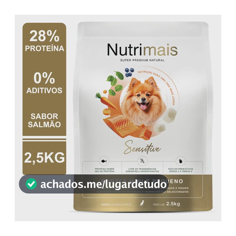 Ração Cães Pele Sensível Salmão Alta Proteína Nutrimais Sensitive 2.5kg