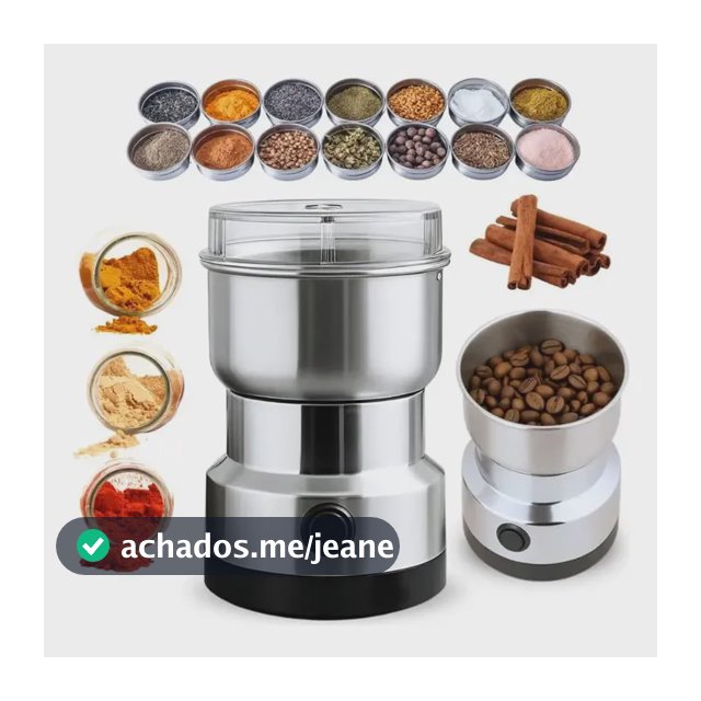 Moedor De Café Elétrico Multifuncional Inox Grãos Temperos 110v Prata