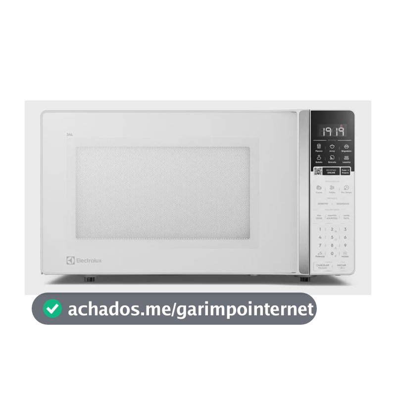 Micro-ondas Electrolux Efficient 34L Branco Função Descongelar e Receitas Pré-Programadas (ME34B)