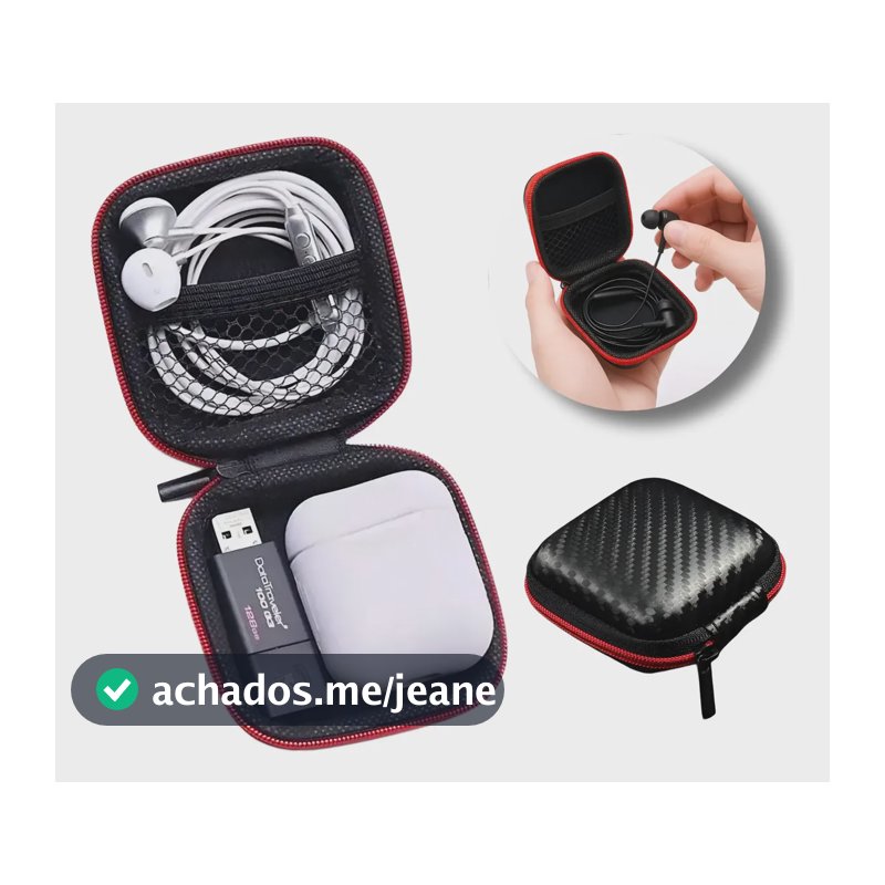 Case Estojo Bolsa Fone De Ouvido Resistente Kz Qkz Shure Jbl Preto