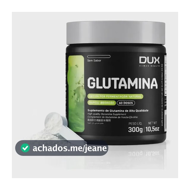 Suplemento Dux Nutrition Glutamina En Pó Sabor Sem Sabor X 300g