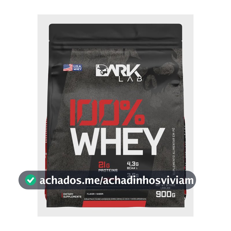 Whey Protein Concentrado 100% 900g Refil Dark Lab Sabor Baunilha
