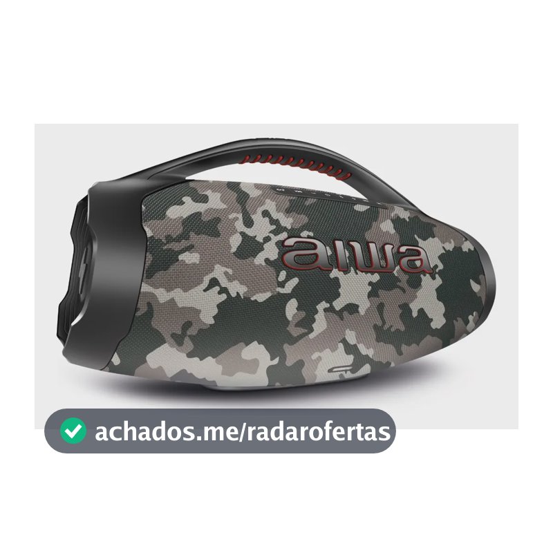 Caixa de Som Boombox Plus AIWA BBS-01-BG 200W Bluetooth 30H IP66 USB Cinza