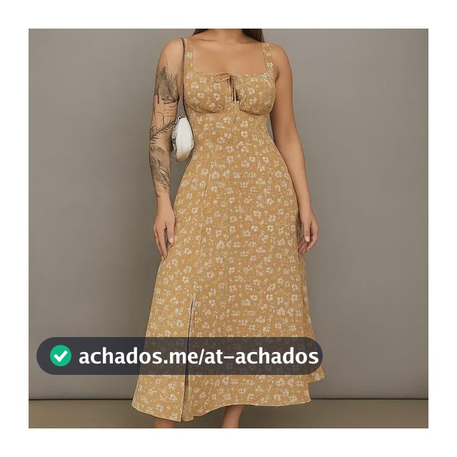 Vestido Midi Estampado Floral Com Fenda Lateral E Bojo