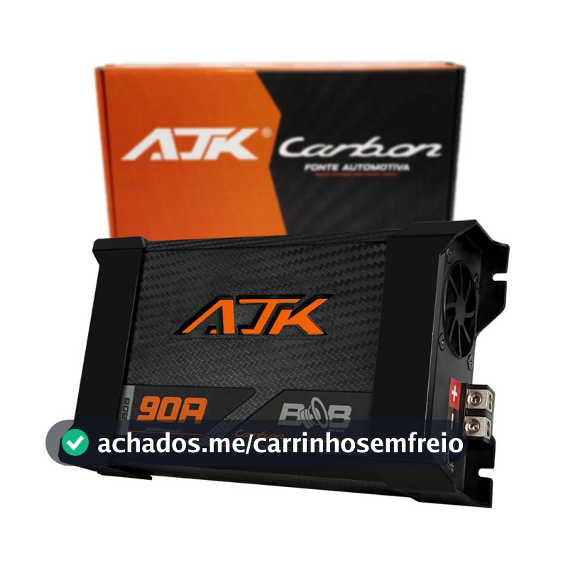 Fonte Carregador Automotiva 90A Bivolt AJK Carbon Bob Potência 1800W