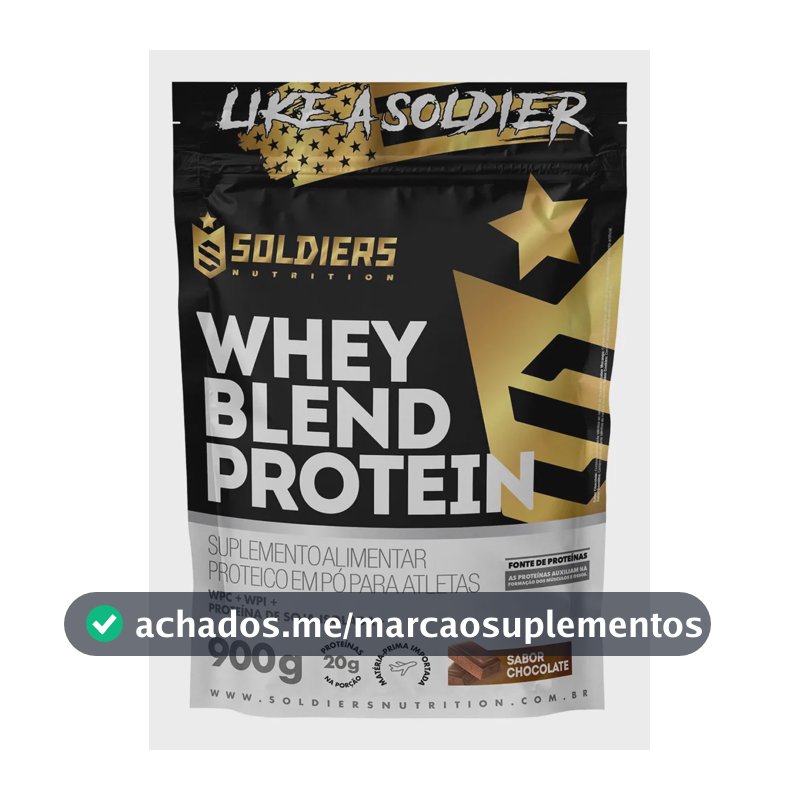 Whey Blend Protein Concentrado e Isolado 900g Sabor Chocolate Soldiers Nutrition