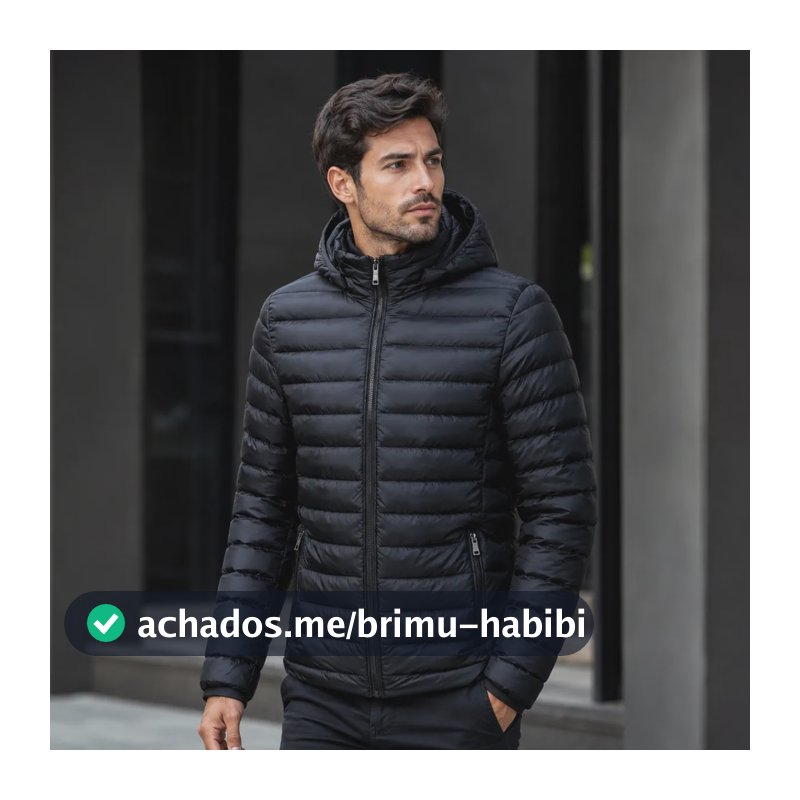 Jaqueta Masculina Puffer Corta Vento Bobojaco Blusa De Frio Preto M