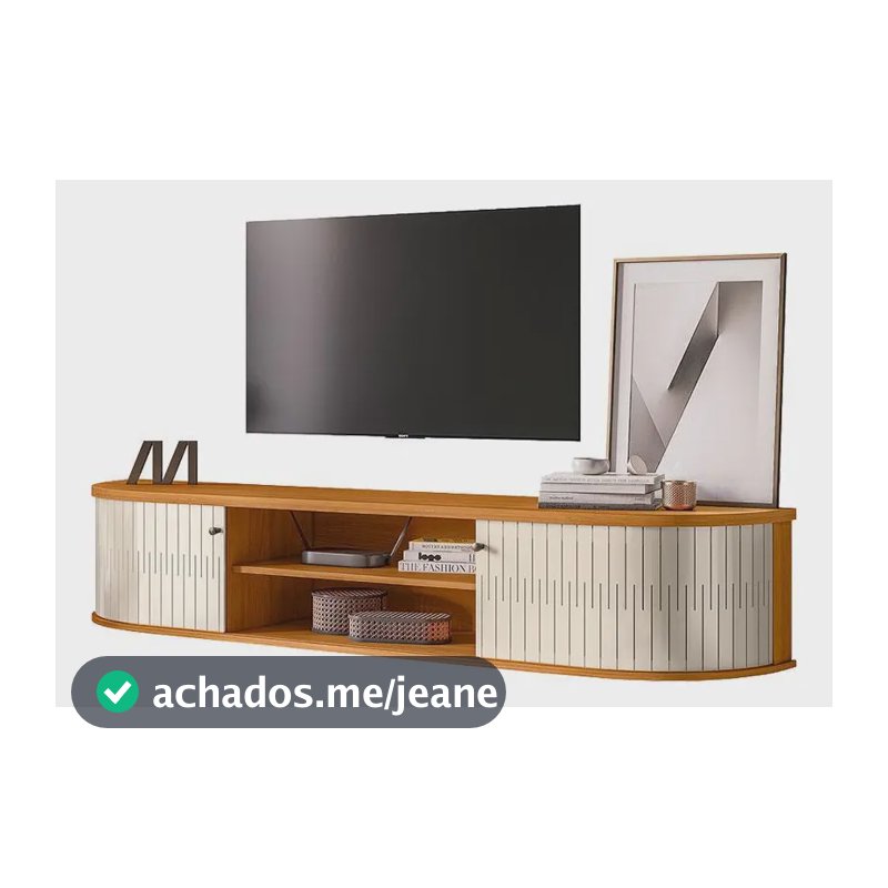 Rack Madetec Algarve para TV de até 75" Cinamomo e Off White com 2 Portas