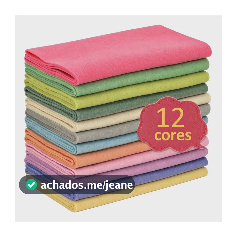 Kit 12 Retalhos Tecido Feltro 20x90 Cores Morandi Artesanato Morandi  Liso