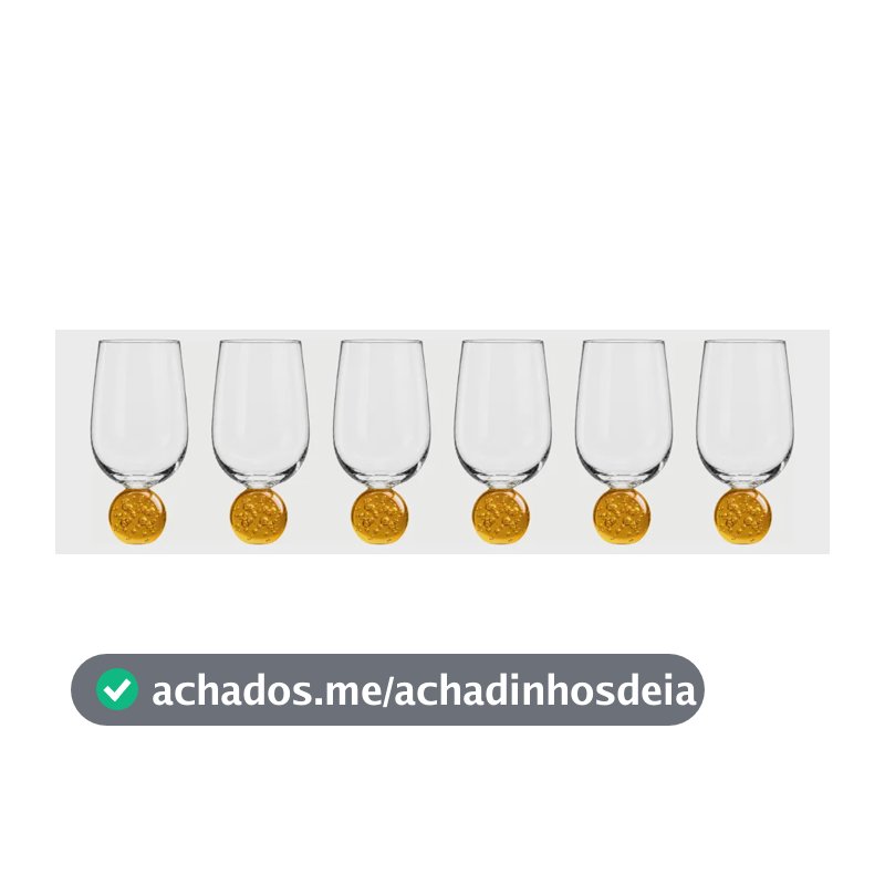 Kit 6 Taças Base Âmbar Esfera Bubble Glass 400 Ml Transparente E Mel