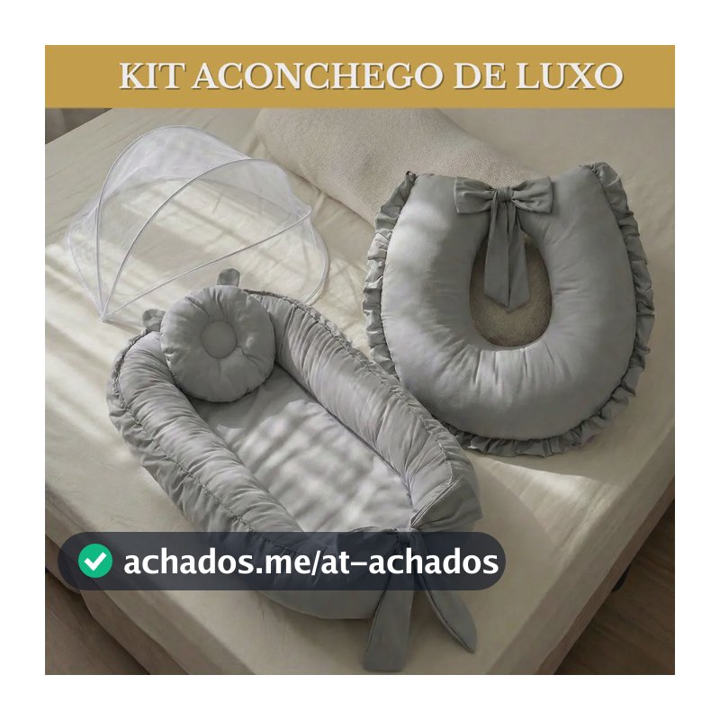 Kit Ninho Redutor + Almofada Amamentação + Mosquiteiro