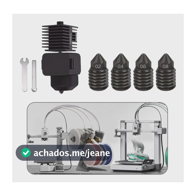 Hotend Para Bambulab A1 A1 Mini C/ 4 Bico 0,2 0,4 0,6 0,8mm