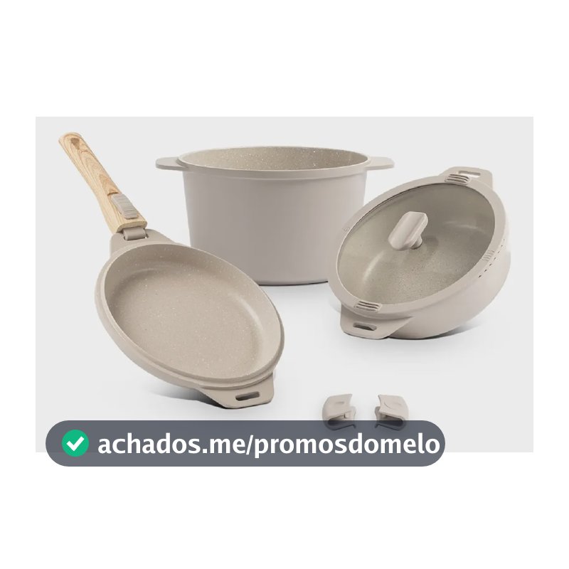 Jogo De Panelas Empilhável Loft 7 Peças Ceramic Life Areia