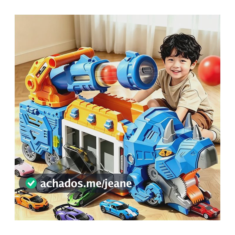 Brinquedo Caminhão Dinossauro Que Engole Carros Con Lançado,Azul