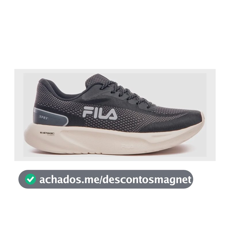 Tênis Fila Masculino Spry Esportivo Treino Corrida Academia Preto/grafite/cinza Mesh 40