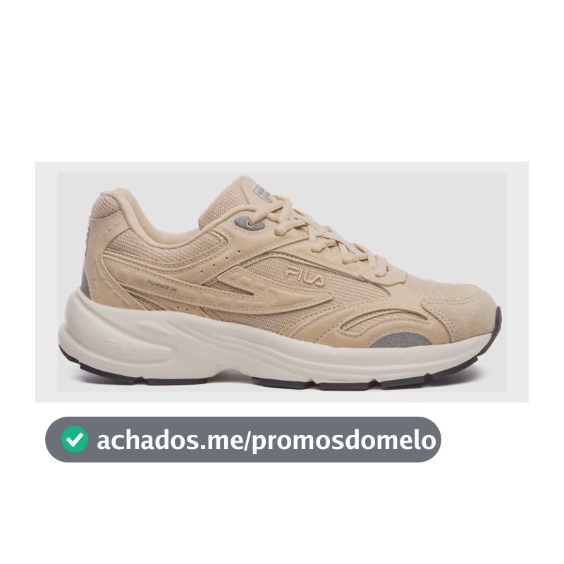 Tênis Masculino Runner 2k Se Fila Bege/bege/preto Liso 41 Br