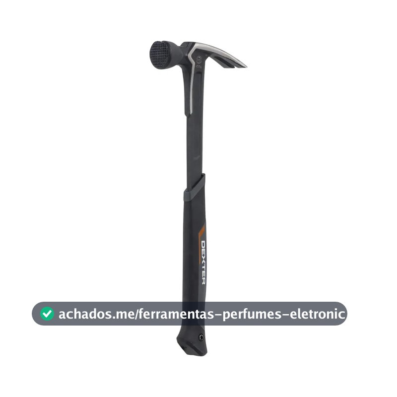 Martelo Unha Dexter Pro 450g com Cabo Fibra de Vidro 37cm Aço Forjado