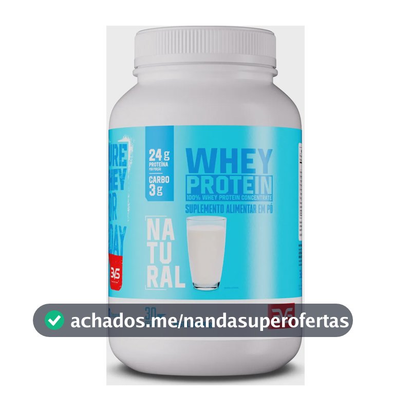 100% WHEY Protein Concentrado 900g Sabor Natural - Proteína 100% Pura - 3VS Nutrition