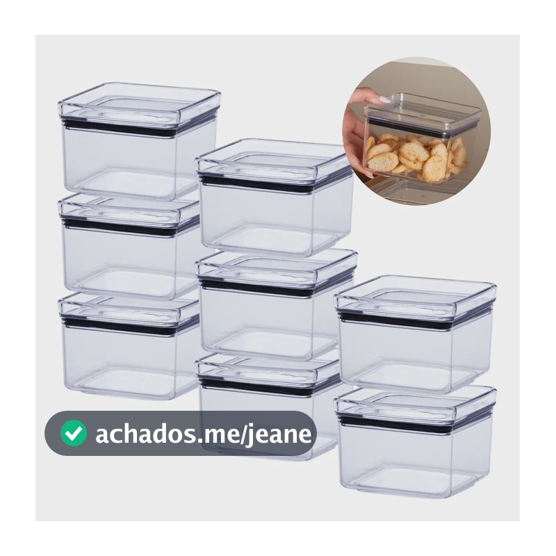 Pote Hermético Lumini 480ml Empilhável Alimentos Paramount 8 Unidades