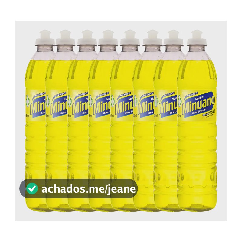 Kit 8 Detergente Minuano Neutro 500ml