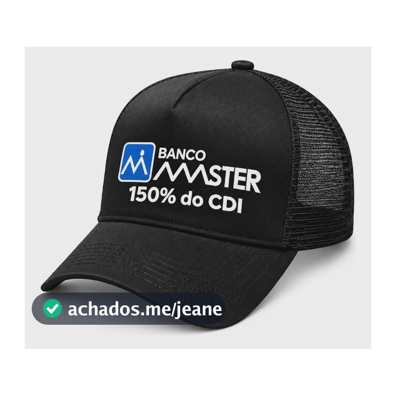 Boné Trucker Banco Master 150% Cdi Vorcaro Unissex Ajustável Preto Un Preto
