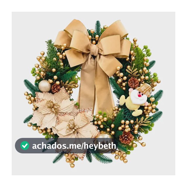 Guirlanda Natal Premium Decorada Luxo Laço Flores Bola 45cm