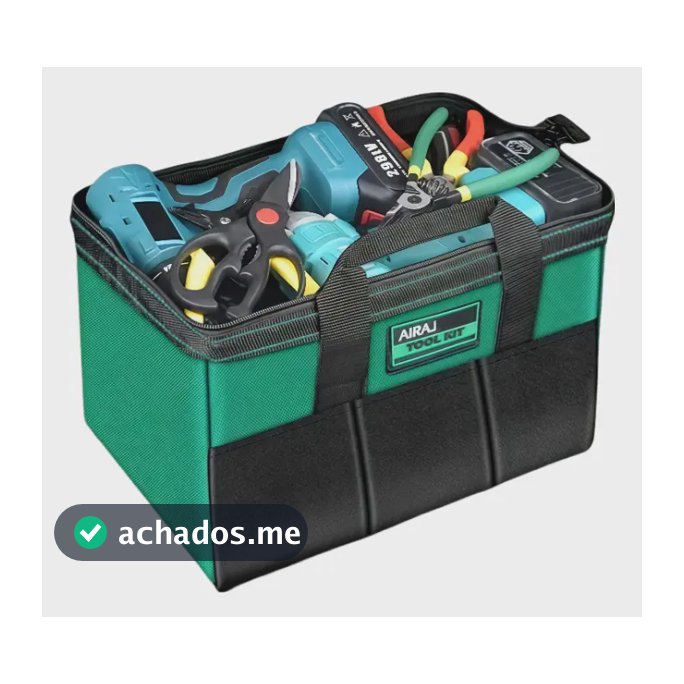Mala Ferramentas Eletricista Forte Durável Lona Engrossa Verde_20