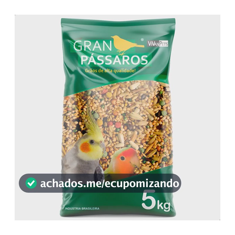 Mistura Calopsita Agapornis Mix Sementes Gran Passaros 5kg