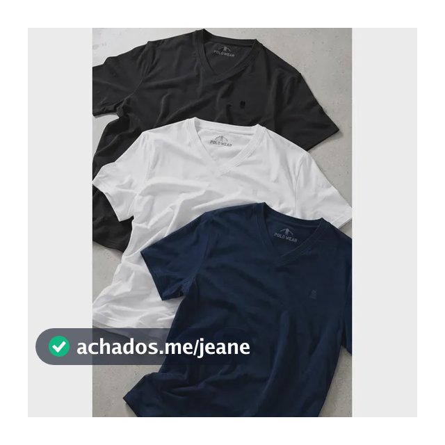 Kit 3 Camisetas Gola V Masculinas Polo Wear Sortido