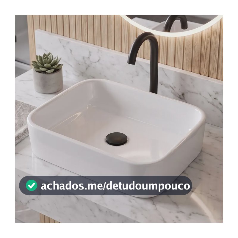 Cuba P/ Banheiro Lavabo Rectangular De Apoio Sobrepor Branco Brilhante Ache Aqui Lar
