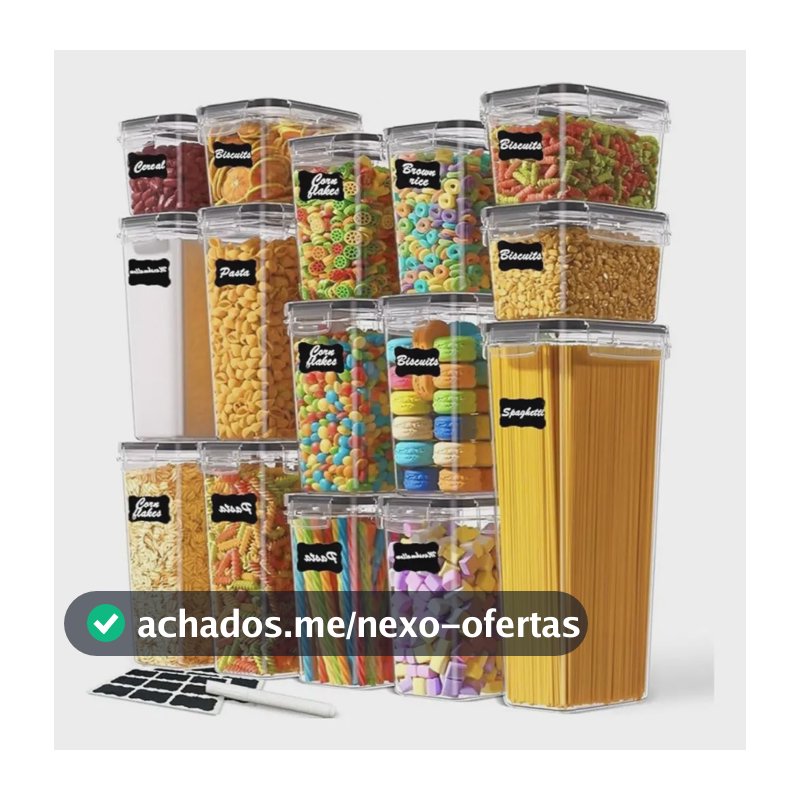 Kit7 Pote Hermético Qd Resistente Cozinha Dispensa Alimento Transparente