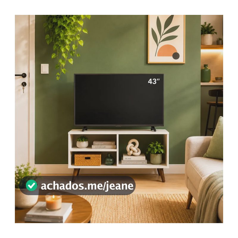 Rack Prateleira Bancada Sala Tv Pé Retro 90cm Aparador Apoio Tv Até 43 polegadas Pequeno Sala Quarto Canto Compacto Médio Estante Chão Vintage Horizontal Hack Móvel Nicho Home Televisão Decoração