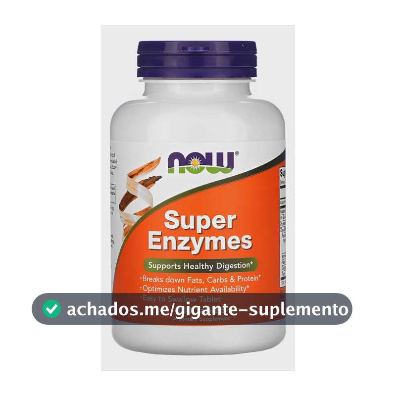 Suplemento Nutricional SUPLEMENTO NOW Superenzimas Sem Sabor 180 Tabletes