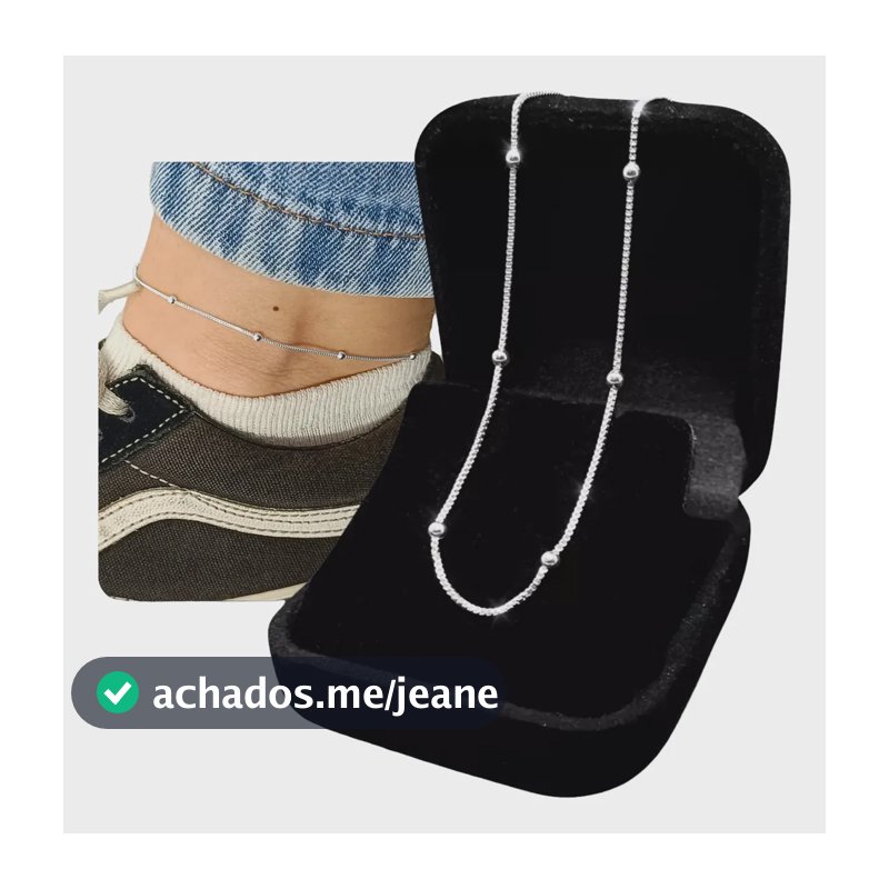 Tornozeleira Veneziana Bolinhas Prata 925 Legitima Feminina 24 Cm