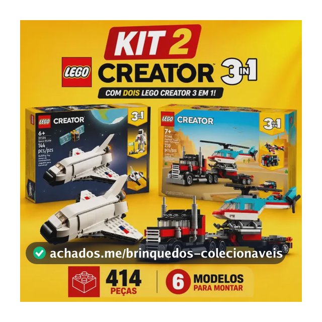 Kit Lego Creator Caminhão Helicóptero + Nave Espacial 3em1