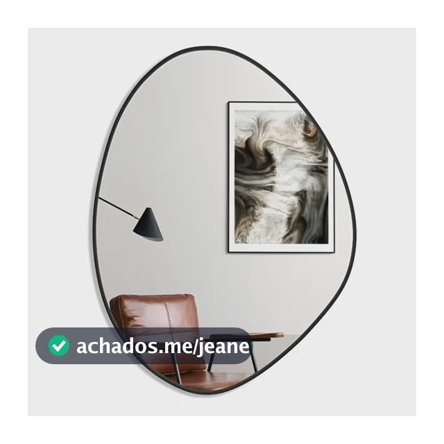 Espelho orgánico de parede Orgánico do 60cm x 40cm Preto