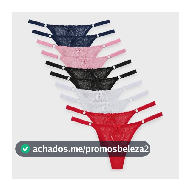 Calcinha De Renda Kit 10 Tanga Fio Lingerie Forro De Algodão