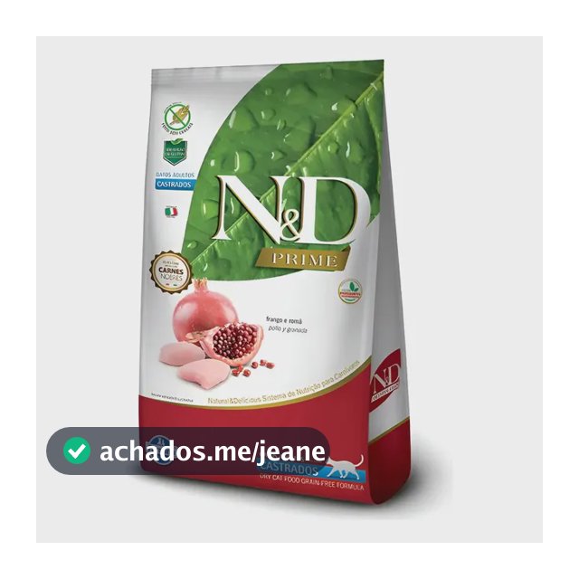 N&d Prime Gatos Adultos Castrados Frango E Romã 7.5 Kg